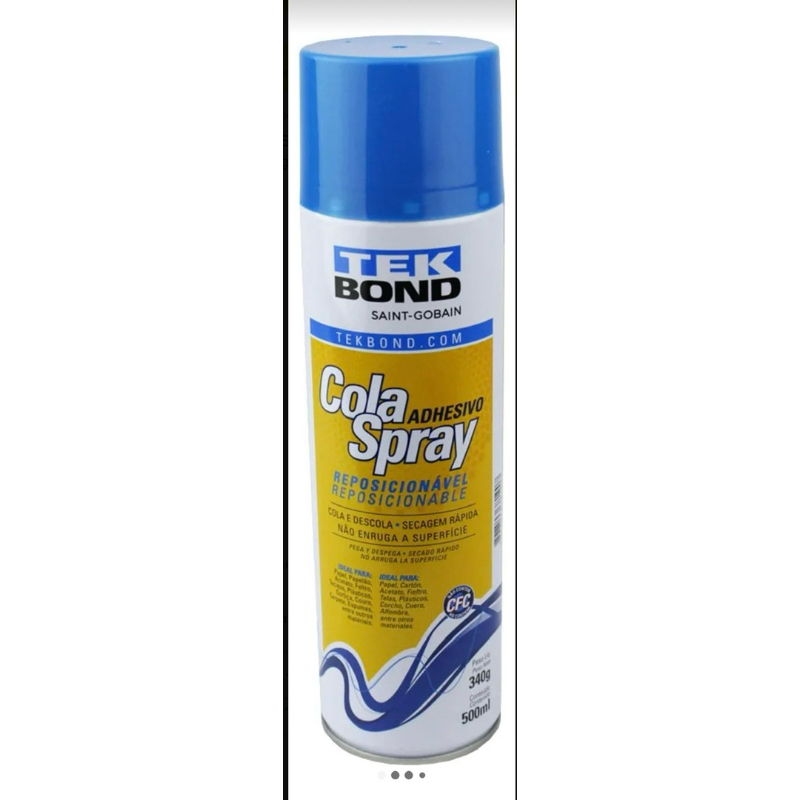 Cola Spray Tek Bond Temporária - Adesiva Reposicionável, Transparência e Cobertura Alta, 500ml em Oferta na Shopee