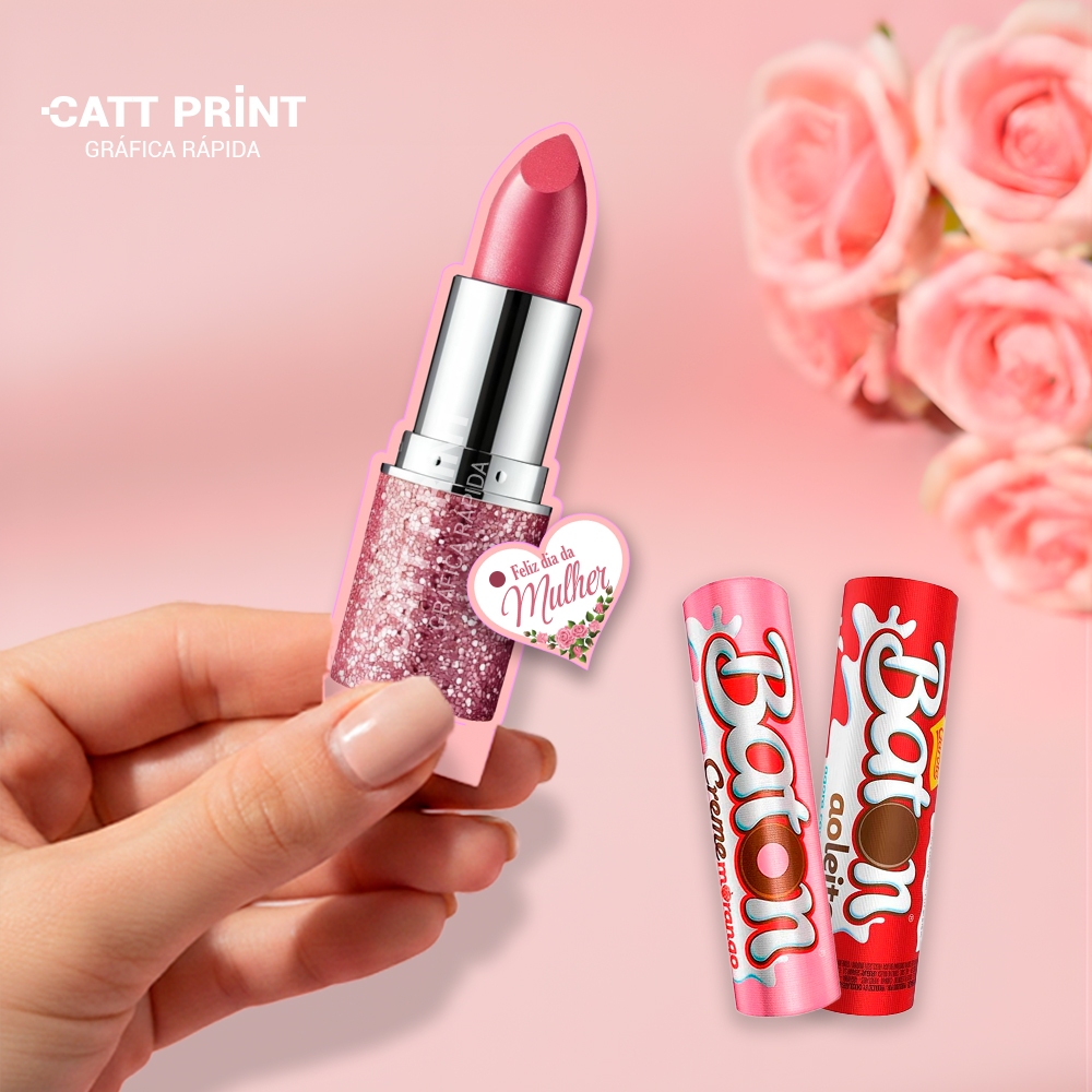 Card Para Chocolate Batom - Dia das Mulheres (NAO ACOMPANHA CHOCOLATE) em Oferta na Shopee