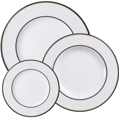 Aparelho de Jantar Tramontina Sienna em Porcelana Decorado 12 e 18 Peças – Raso, Fundo e Sobremesa