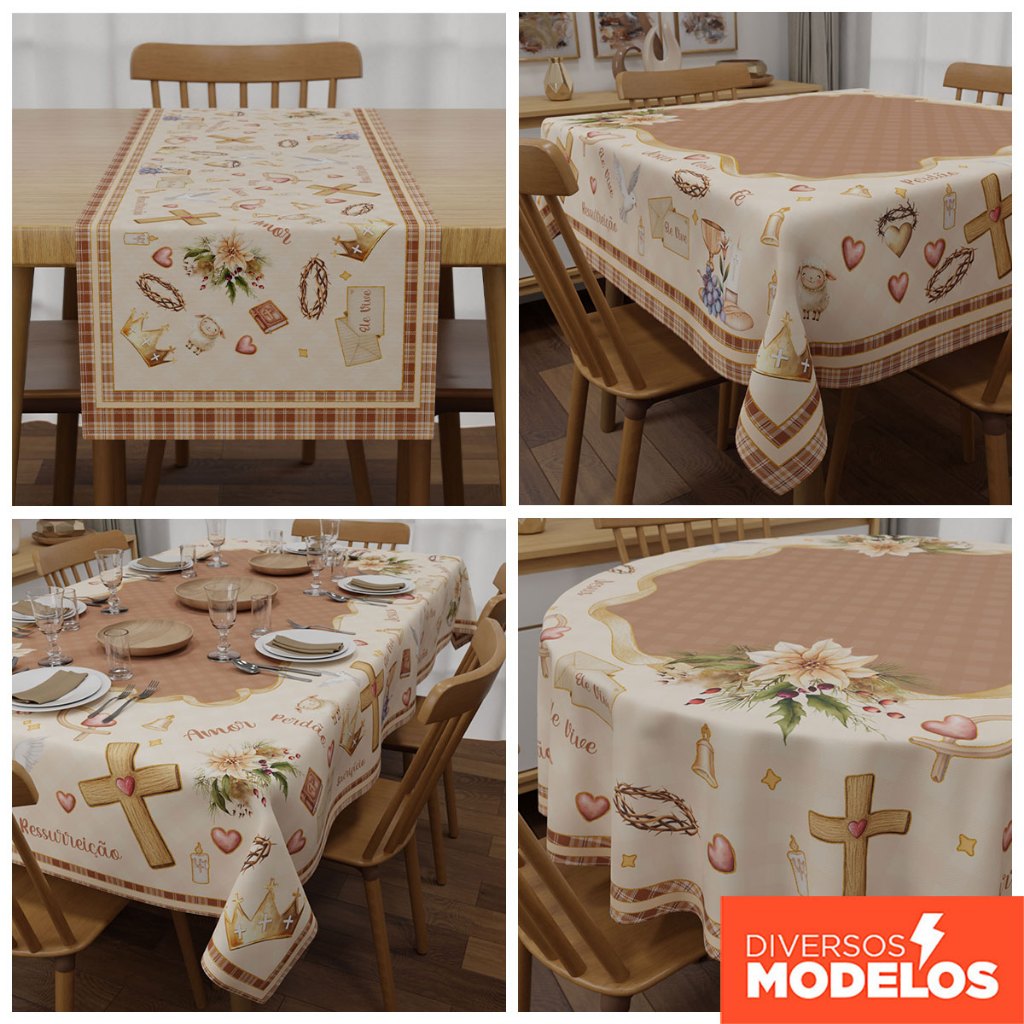 Toalhas de Mesa Páscoa Cristã Vários Tamanhos – Modelos Para Mesa Posta em Oferta na Shopee