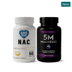 Kit NAC + 5M - Kit mais vendido - N acetil cisteína + 5 magnésios