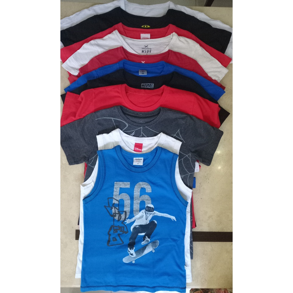 Desapego 11 camisetas tamanho 8 Estampas diversas (9 manga curta + 2 regatas)