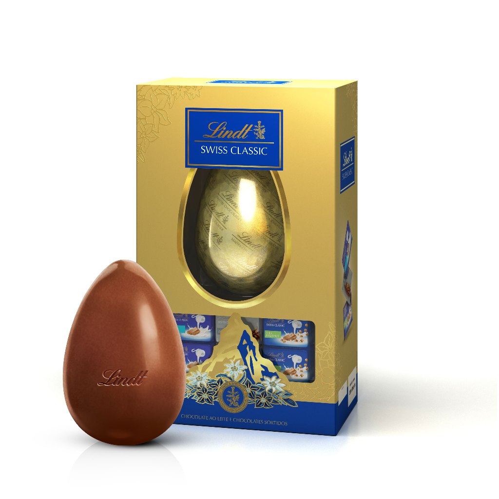 Imagem Ovo De Páscoa Lindt Swiss Classic Ao Leite 130g