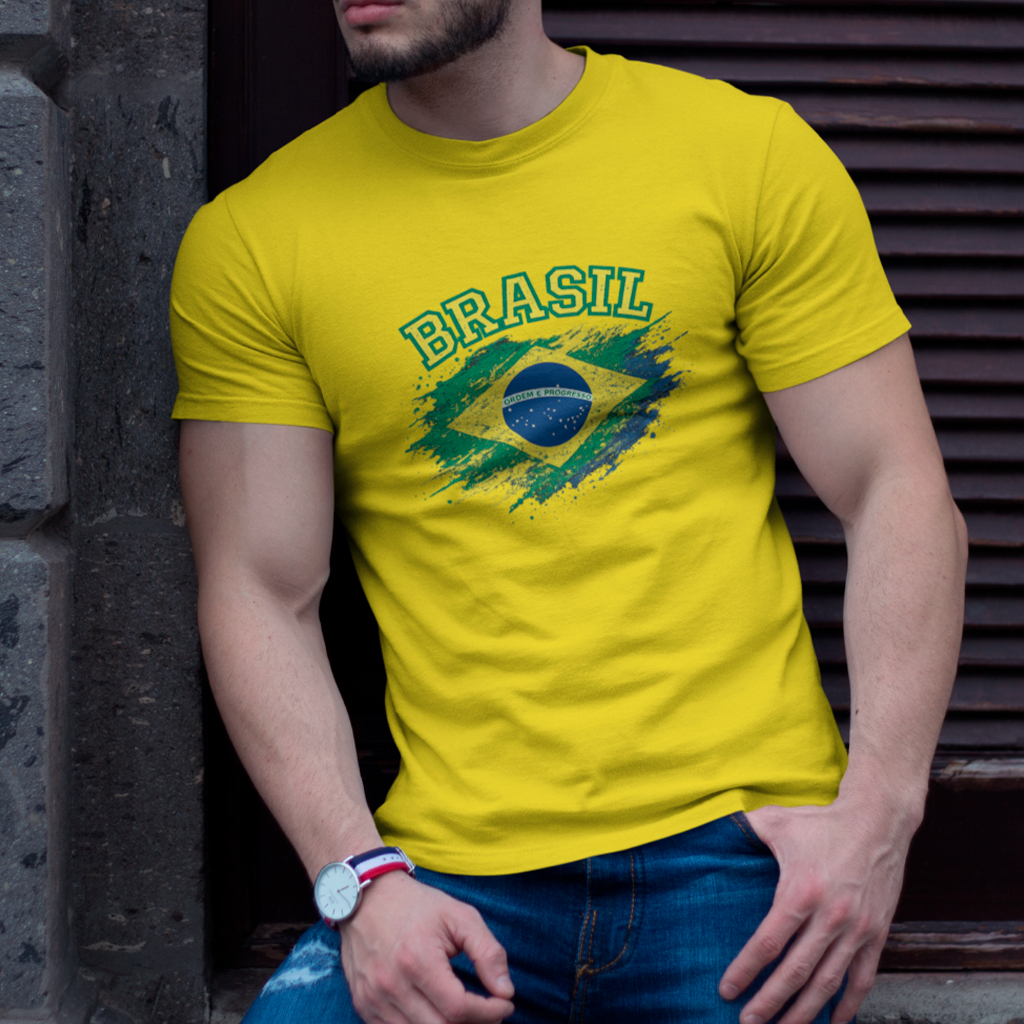 Camiseta Brasil Copa do Mundo 2026 Bandeira Unissex - 100% Algodão Várias Cores
