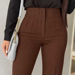 Calça Alfaiataria Feminina Cintura Alta Social Justa Elegante Escritorio Liquidação2026**& em Oferta na Shopee