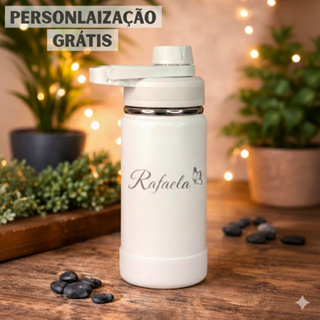 Garrafa Térmica base de borracha 350ml | Fosca e Brilhosa | Personalizada à laser GRÁTIS em Oferta na Shopee