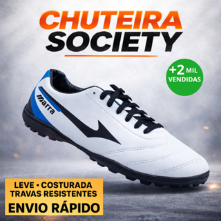 Chuteira Society Masculina Costurada Super Reforçada Marra Confortável 34 ao 45 Envio Imediato em Oferta na Shopee