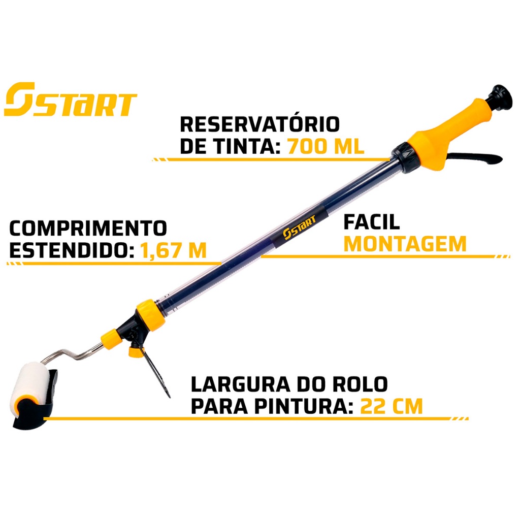 Rolo De Pintura Com Reservatório 700ml Prático Econômico Profissional Start · foto 2