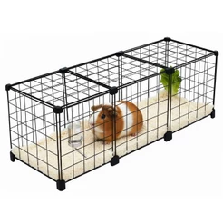 Cercado Gaiola Aramado Porquinho da Índia Coelho 30x90x30cm Viveiro Pet com Fundo e Teto