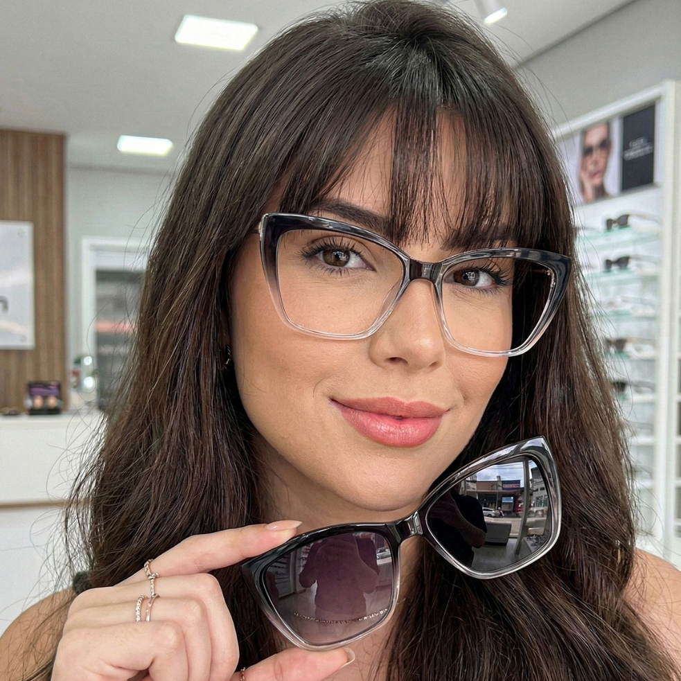 Clipon 2 em 1 feminino óculos de sol armação óculos para grau várias cores