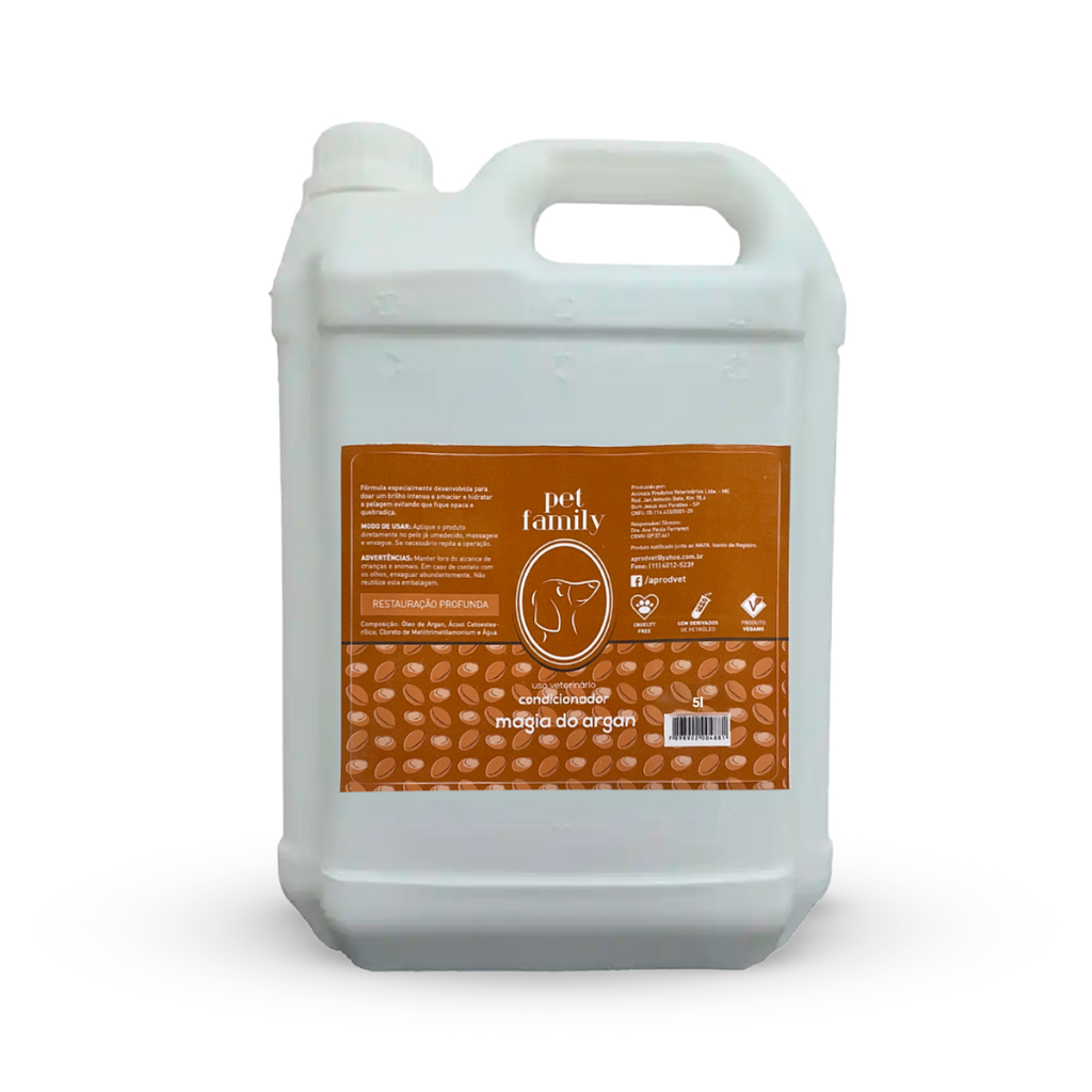 Condicionador Para Pets Cães e Gatos Magia do Argan Pet Family 5L em Oferta na Shopee