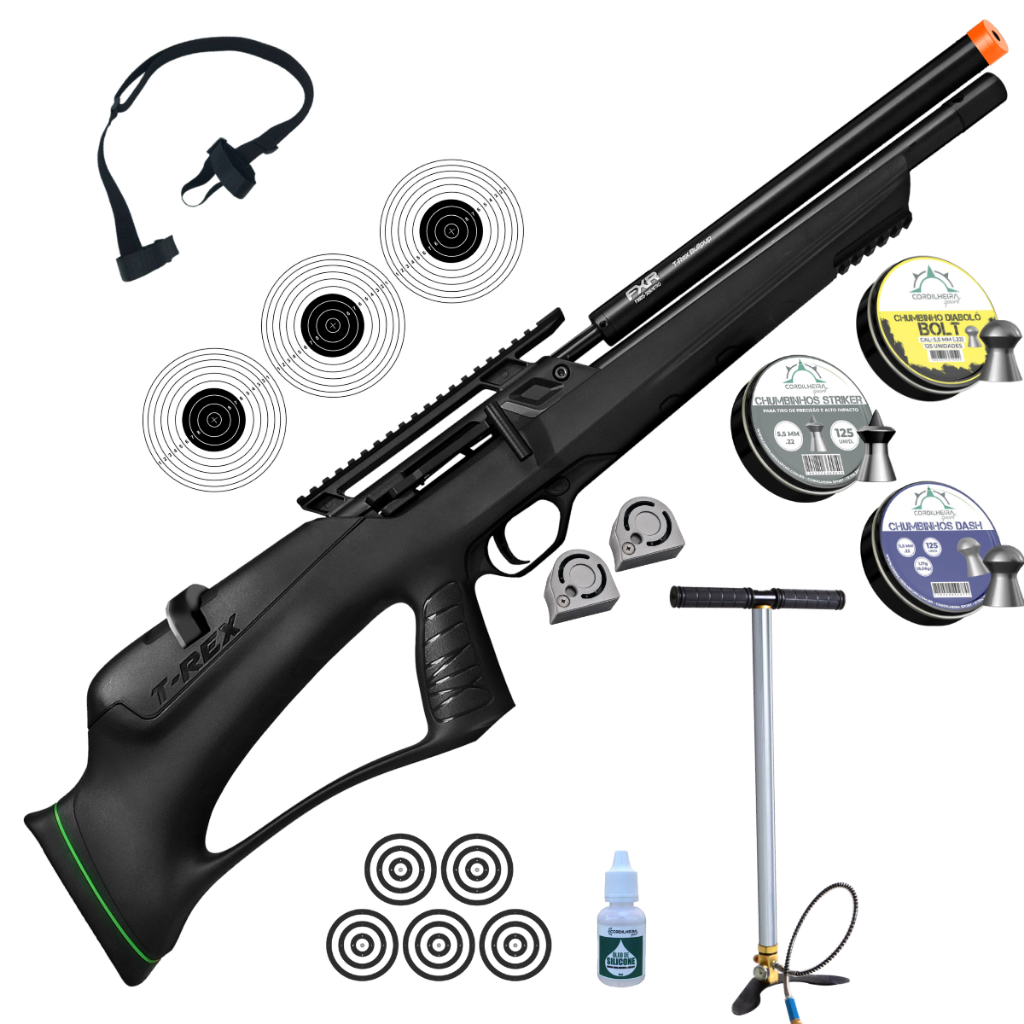 CARABINA DE PRESSÃO FIXXAR ARTEMIS T-REX BULLPUP PCP 5,5MM + ESCOLHA SEU KIT IDEAL em Oferta na Shopee