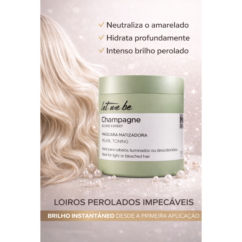 Let Me Be Máscara Matizadora Champagne Blond Expert - Efeito pérolado - 500g
