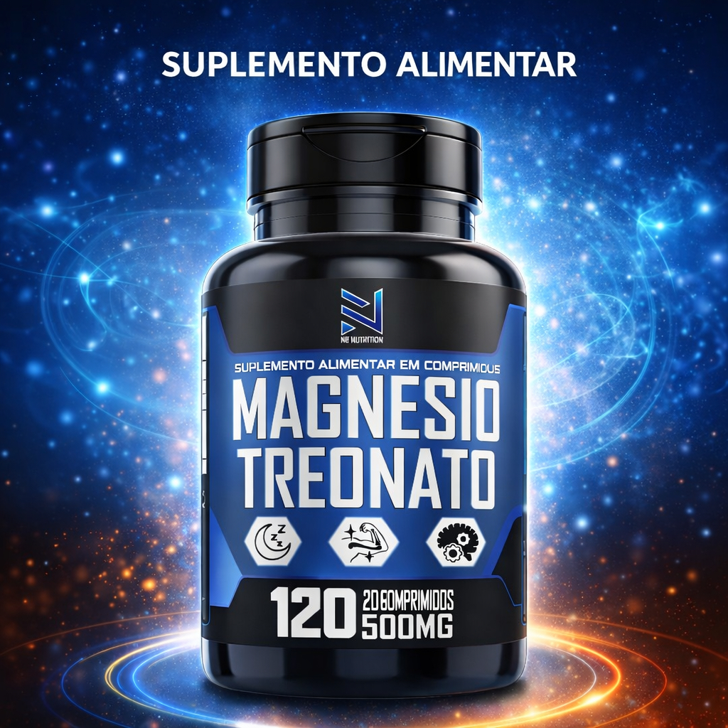 Magnésio Treonato 500mg 120 Cápsulas L-Treonato Suplemento Alimentar Original
