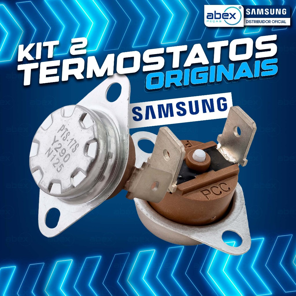 Kit Termostatos Lava E Seca Samsung Operacional E Segurança WD10M WD10J WD11M WD11 ORIGINAL Erro HE2