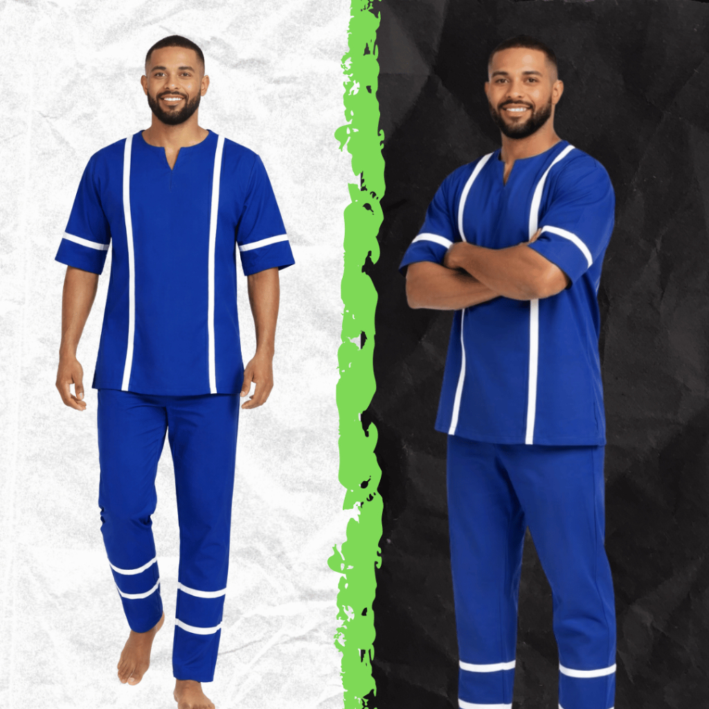 Conjunto Umbanda / Candomblé Premium Unissex Luxo Trabalhado Bata e Calça Colorida  Alta Qualidade