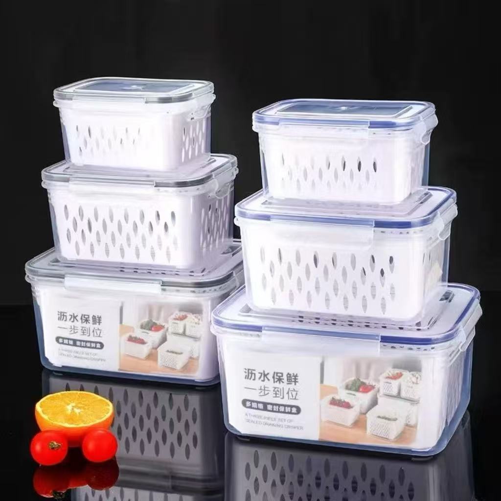 Kit 3 potes Organizadores Geladeira Organizador Alimentos Vegetais Cozinha Moderna--Mwei Store