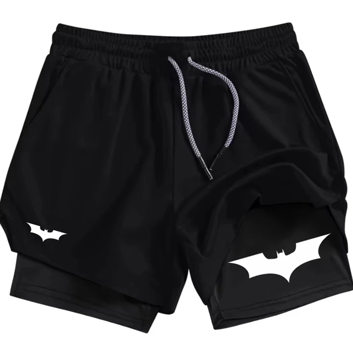 Short 2 em 1 Compressao Academia Batman Cavalheiro Logo Heroi Marvel Anime Gym Bodybuilder em Oferta na Shopee