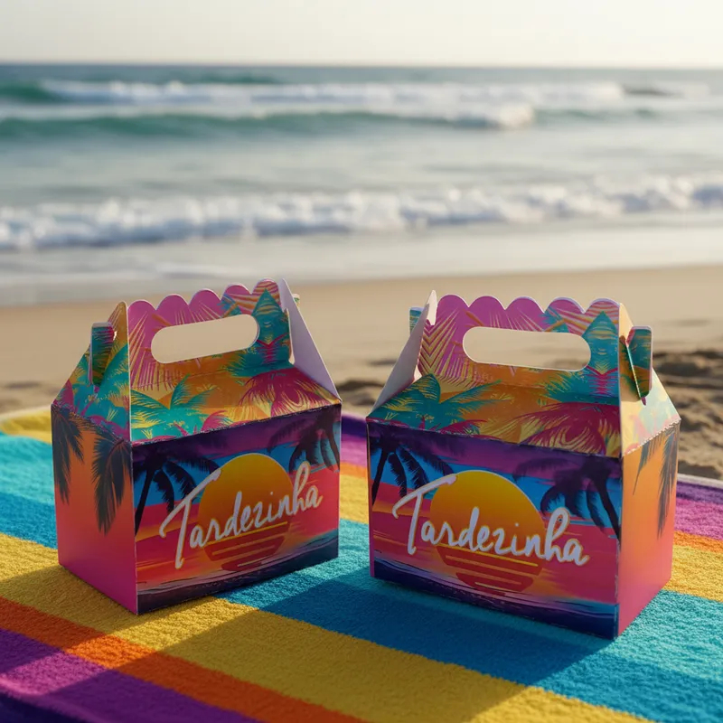 Kit 50 Caixinha Maletinha Tardezinha para Festa Infantil Lembrancinha