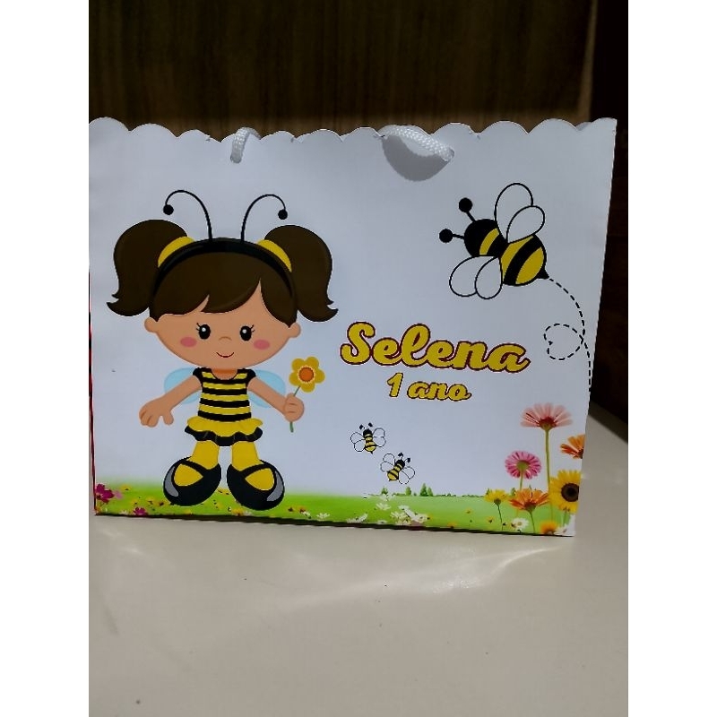 Sacola Surpresa personalizadas para lembrancinhas de aniversário - abelhinha- fazemos todos os temas- Semi montadas