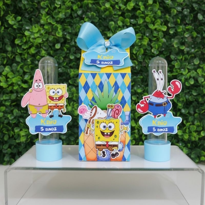 Kit Festa Bob Esponja - 20 Lembrancinhas Personalizadas | Lembrancinhas de aniversário infantil Bob Esponja!