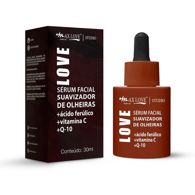 Sérum Anti-Olheiras Max Love Love Studio | Clareia, Ilumina e Rejuvenesce | Vitamina C + Q10 30ml