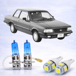 Lâmpada Farol de Milha + Lâmpada LED Super Branca 12V par FORD DEL REY 1981 ATÉ 1984
