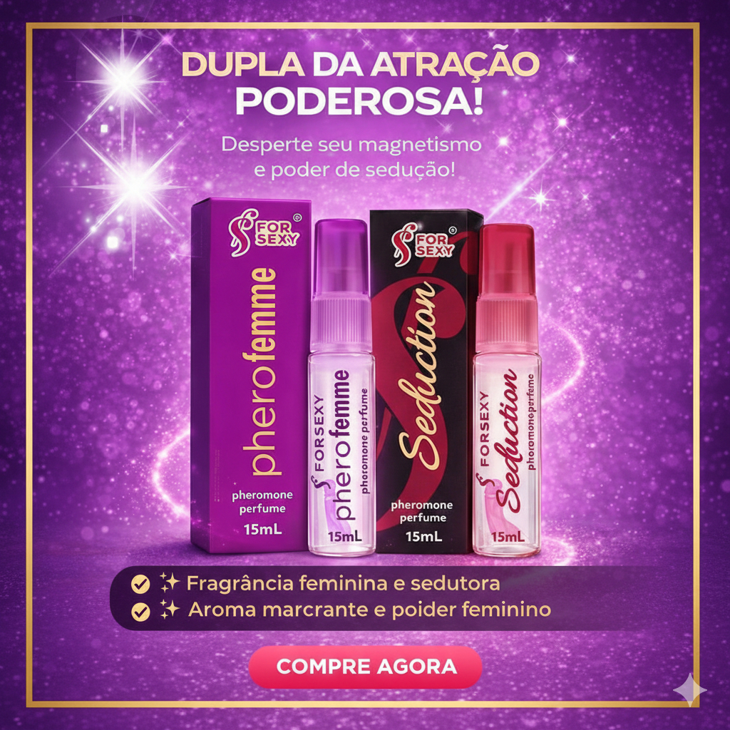 Kit Perfumes Pherofemme e Seduction Feminino – Fragrância Envolvente e Marcante