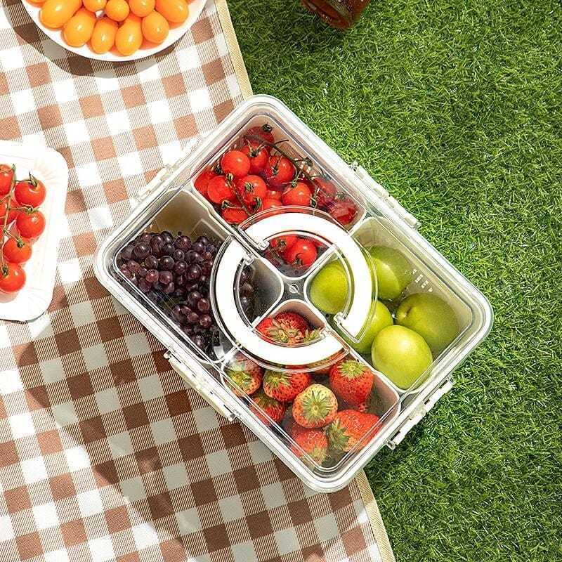 Organizador Caixa Armazenamento Geladeira Hermético Multiuso Divisórias espaçosas Para Alimentos Frutas e Sobremesas