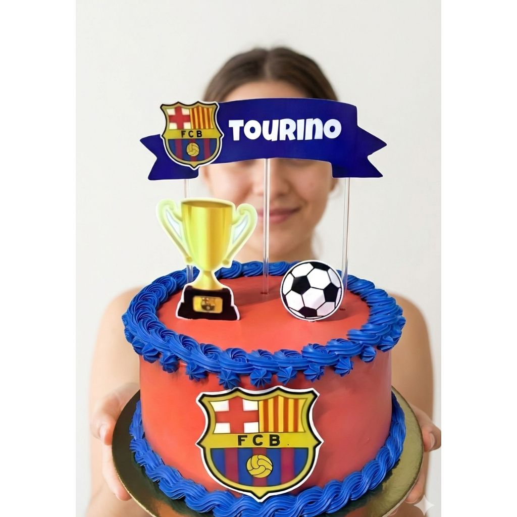 Topo de Bolo Barcelona Aniversario Comemoração Tema Barcelona