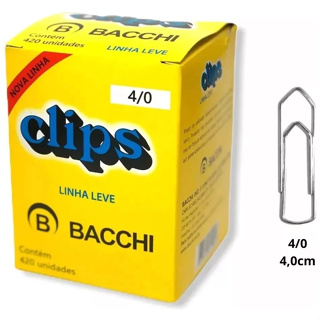 Clips Bacchi 4/0 Para Papel Caixa 420 Unidades Original Linha Leve - Envio Imediato em Oferta na Shopee