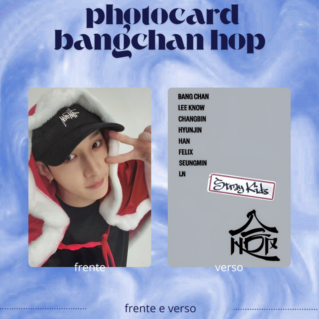 Photocard fanmade bangchan stray kids hop frente e verso/apenas verso