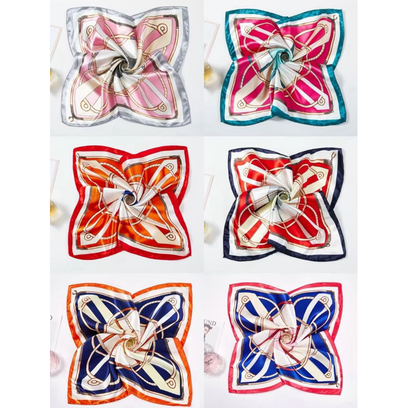 lenço quadrado estampado, 50cm, acessório casual versátil para todas as estações, presente ideal em Oferta na Shopee