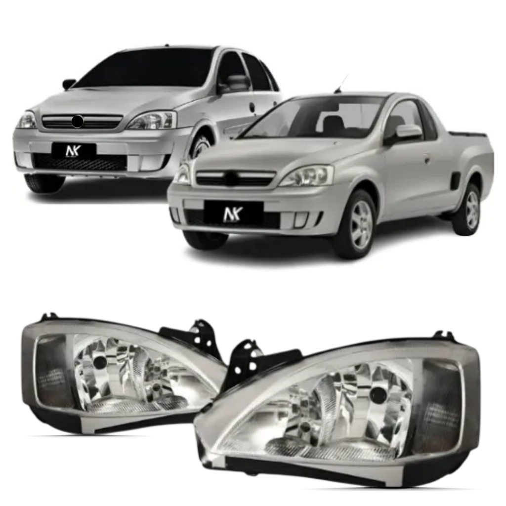 Par/Un Farol Corsa Montana 2003 2004 2005 2006 2007 á 2010 Cromado FAROLETE MILHA em Oferta na Shopee