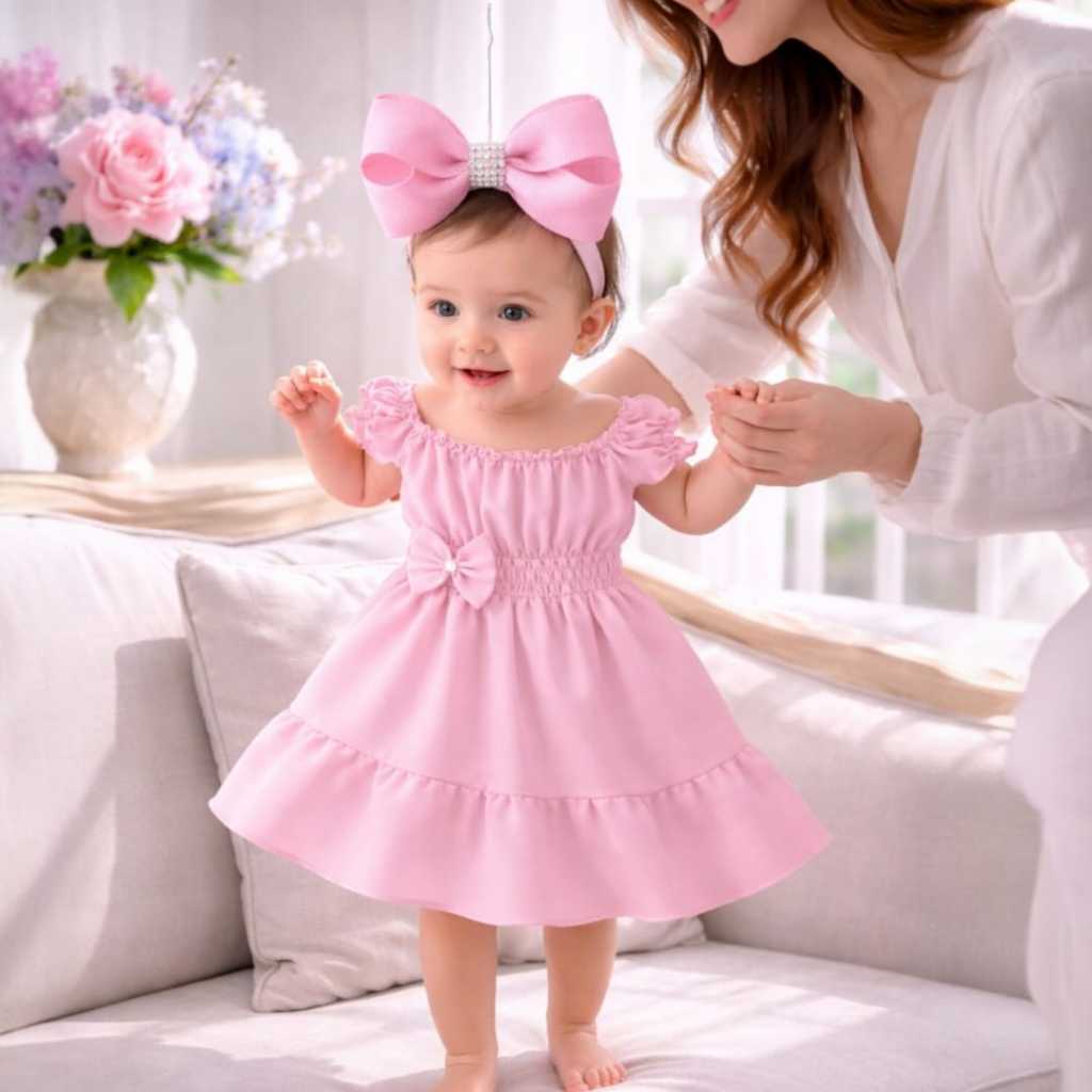 Vestido menina infantil 1 ano estilo princesa aniversário presente criança em Oferta na Shopee