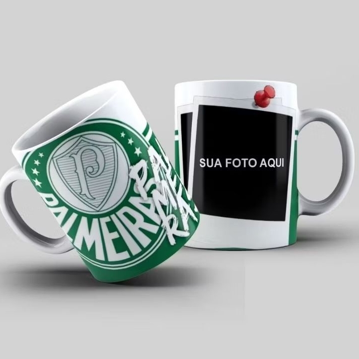 Caneca De Porcelana Estampa Personalizada Do Palmeiras Com Sua Foto Xícara Perfeita Para Presente