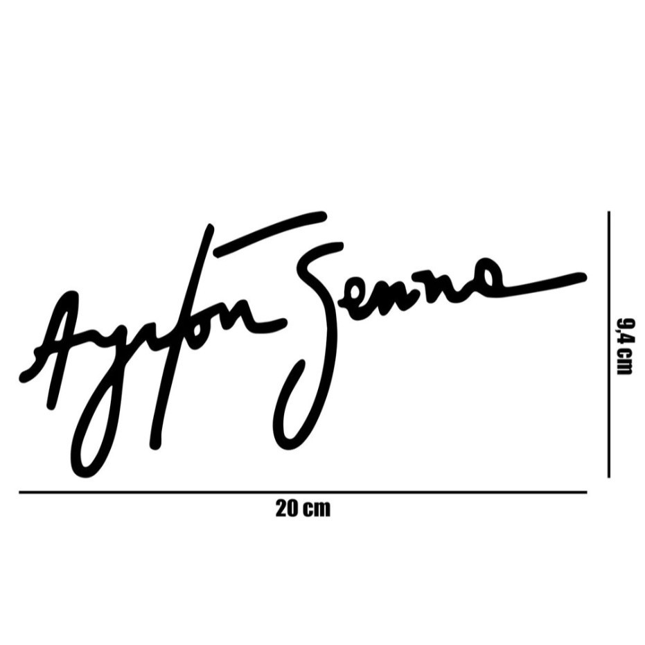 Adesivo Ayrton Senna F1 Assinatura  para Carro Moto Capacete - Vinil Resistente