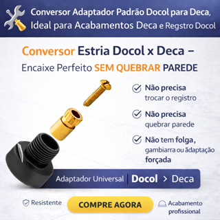 Conversor Adaptador Padrão Docol para Deca, Ideal para Acabamentos Deca e Registro Docol em Oferta na Shopee