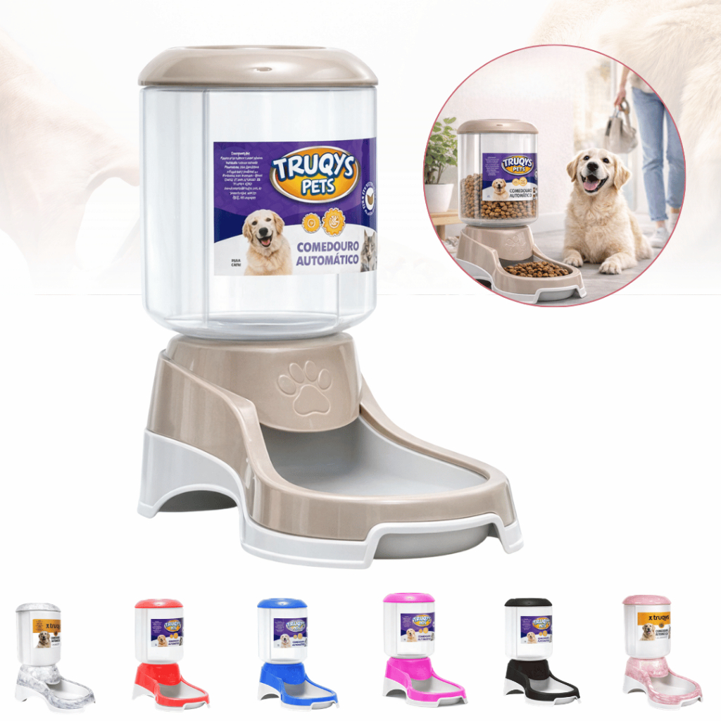 Comedouro Automático 1Kg Para Cães e Gatos Pote Ração Grande Antiformiga