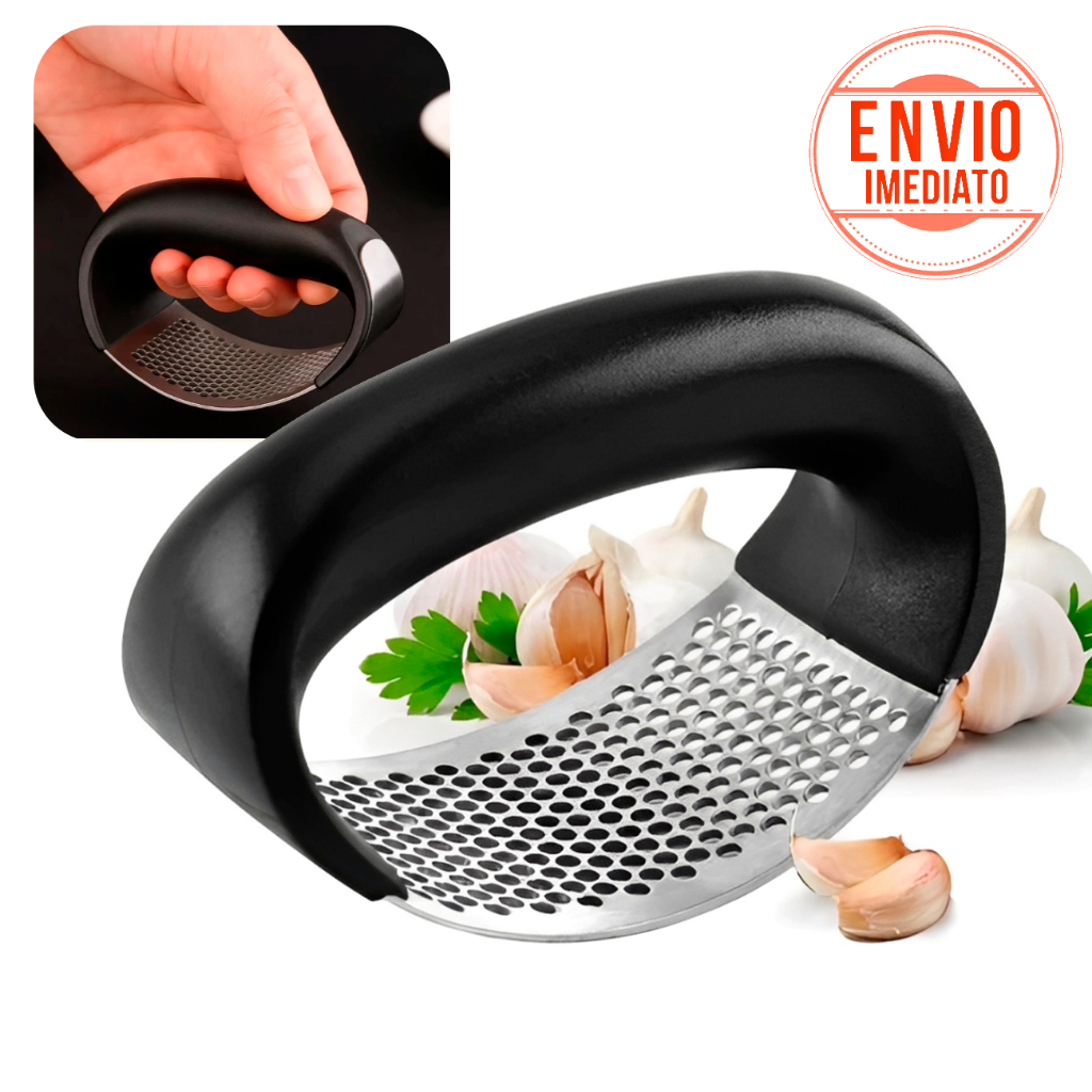 Triturador Espremedor Amassador De Alho Inox Manual A Pressão em Oferta na Shopee