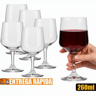 Kit 06 Taças Buffet de Vidro Temperado Vinho Drink 260ml Vidro Resistente Casamento Hotel Degustação em Oferta na Shopee