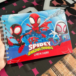 Livro de Colorir Homem Aranha Folha Grossa e Capa Dura 120g 50 folhas com acetato