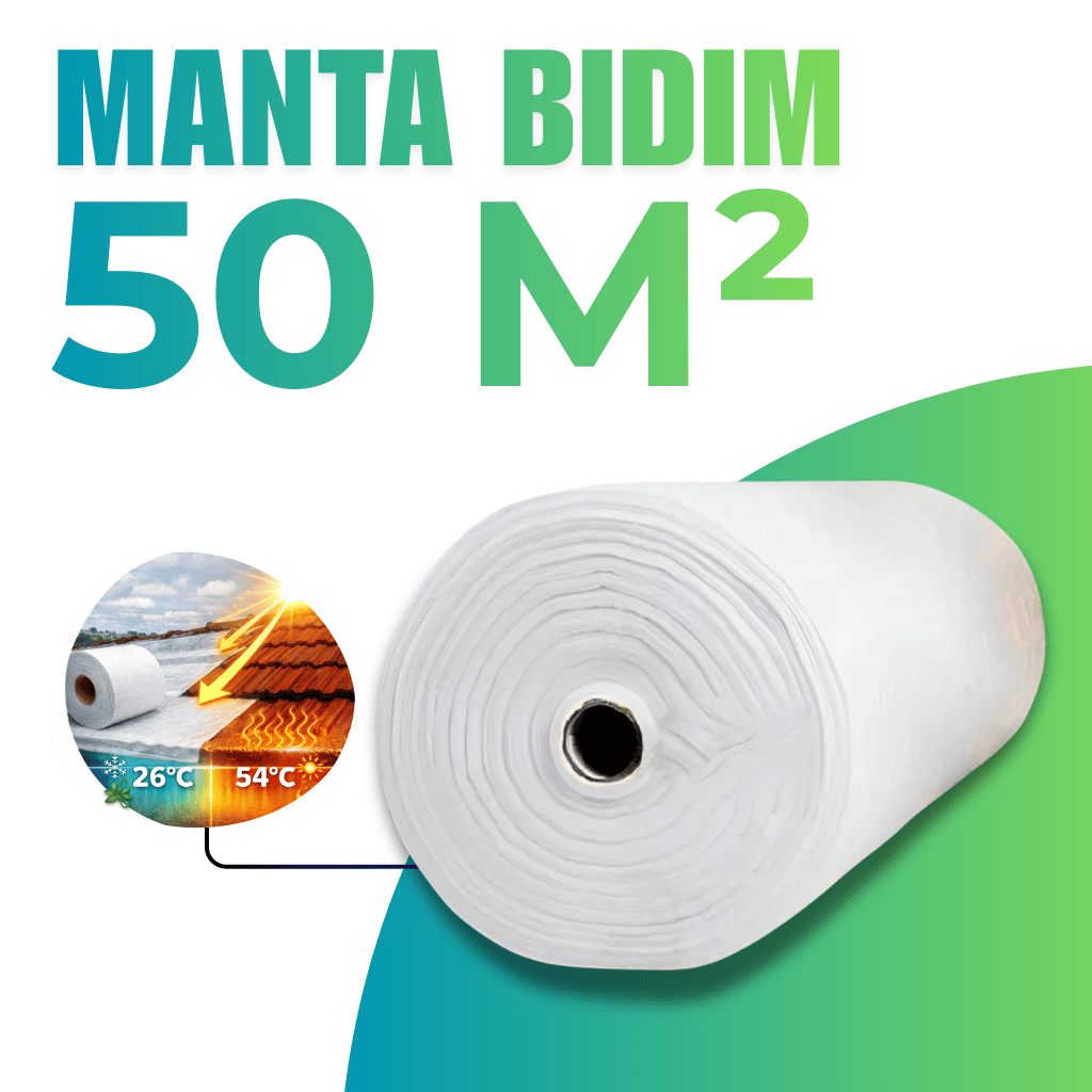 Manta Bidim VP50 50m² Reforço Estrutural para Impermeabilização em Encontros de Laje Beira de Parede