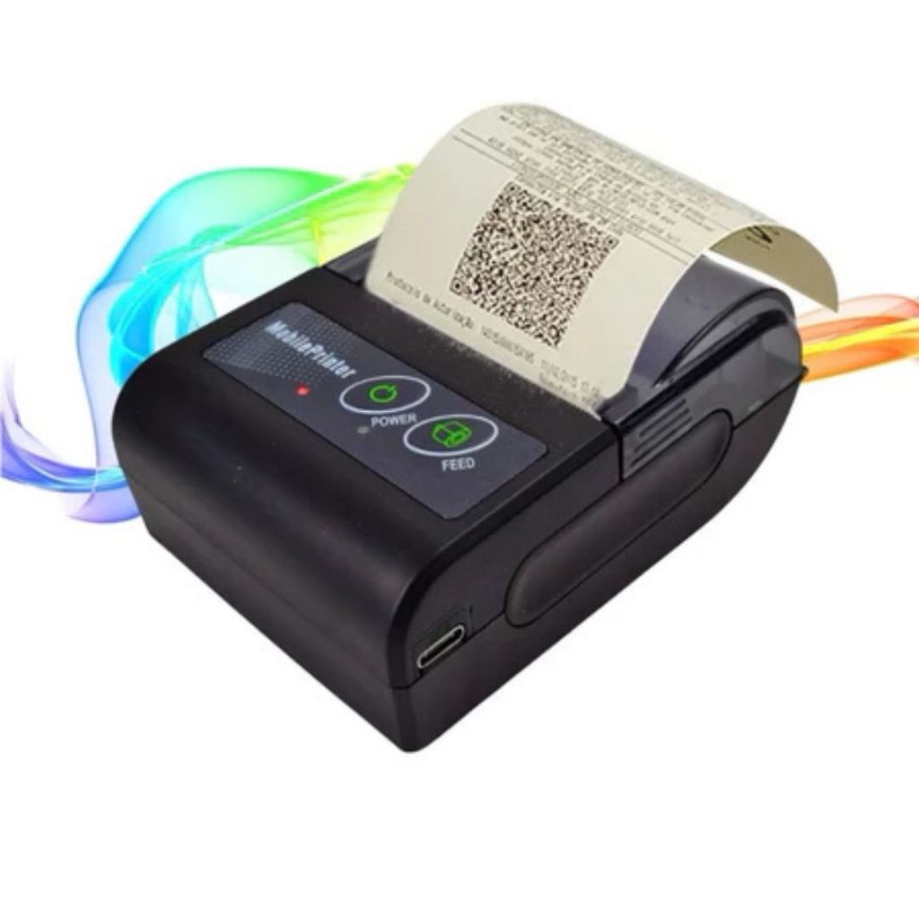 Mini Impressora Via Bluetooth Portátil Térmica 58mm Compatível Com Androide e IOS