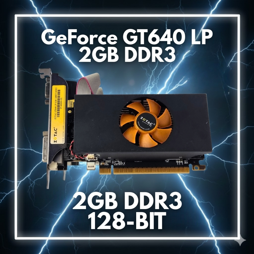 Placa De Vídeo Zotac GeForce GT640 Low Profile 2GB DDR3 128Bit HDMI DVI VGA Para PC Desktop Garantia