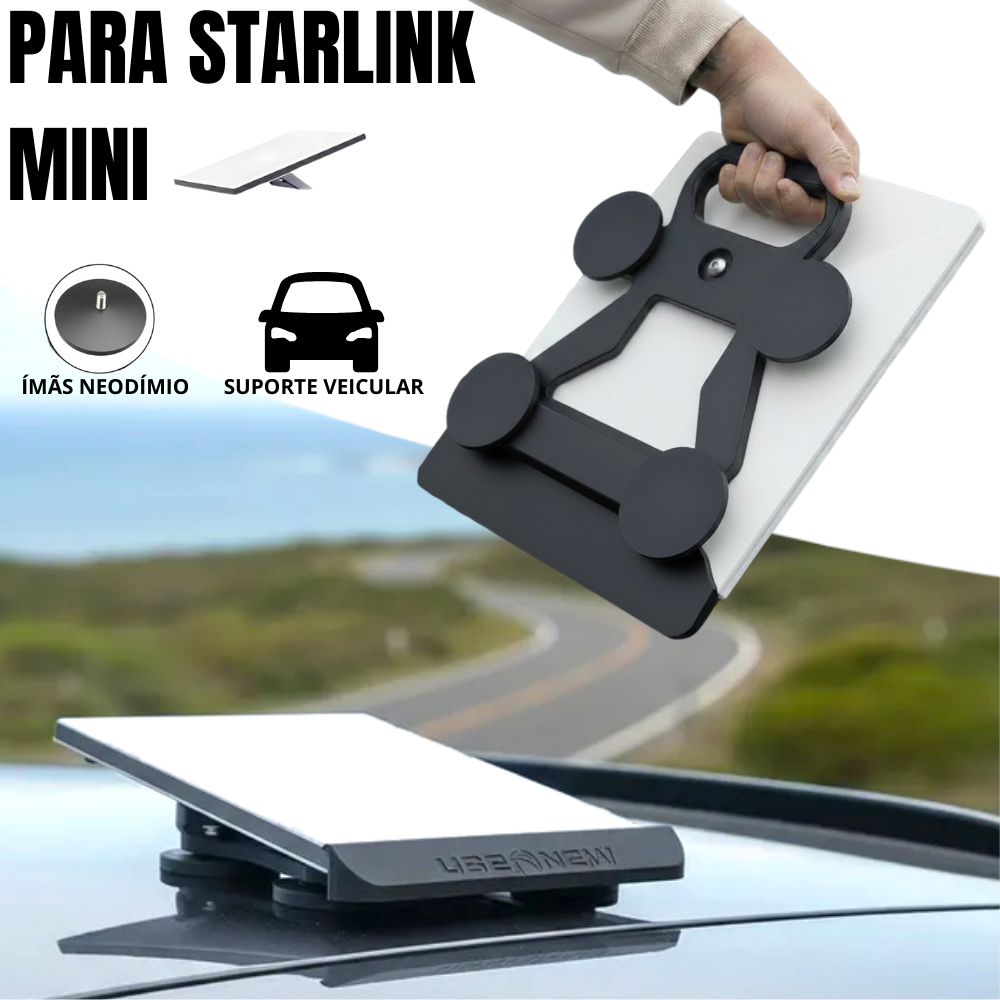 Suporte Para Starlink Mini Veicular + 4 Ímãs Neodímio Magnética Externa Carro Teto Alça Transporte