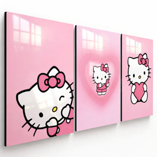 KIT 3 QUADROS DECORATIVOS-HELLO KITTY-DECORAÇÃO em Oferta na Shopee