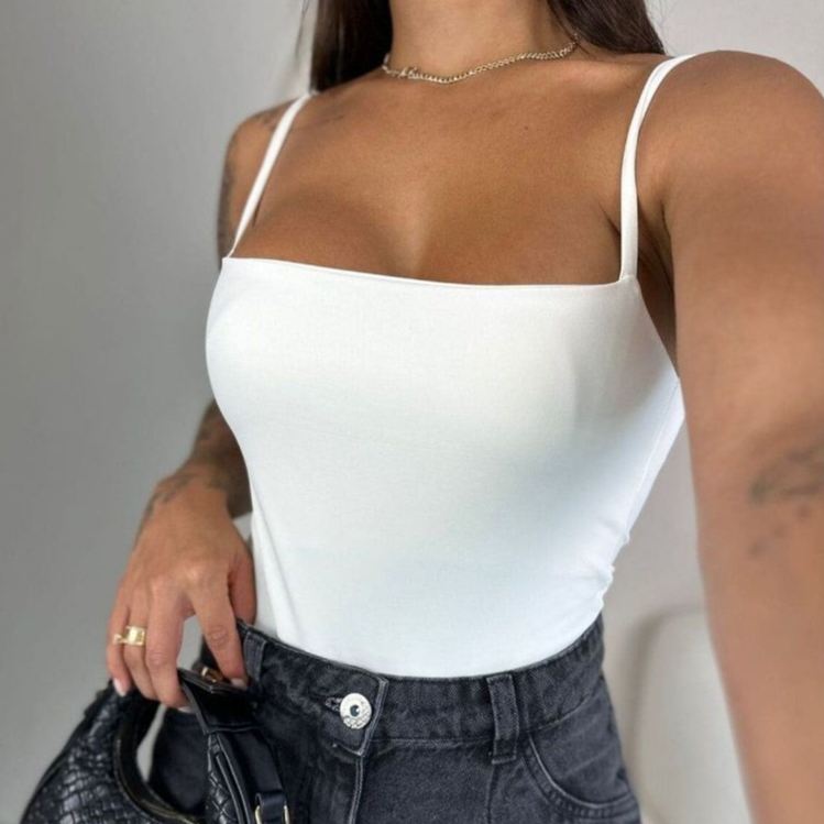 Body Collant Feminino Alçinha Básico Casual Decotado Lis Tendência Moda Blogueira Tendência Verão. em Oferta na Shopee