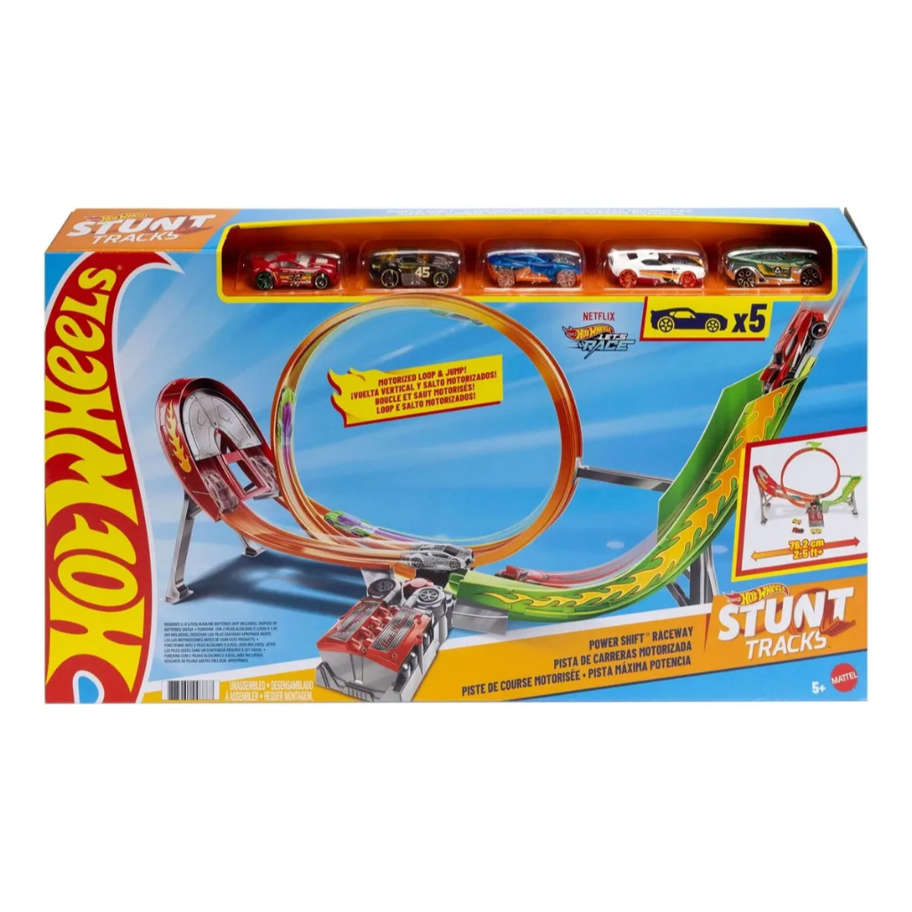 Hot Wheels Pista Máxima Potência C/ Lançador Stunt Tracks - Mattel Fcf18