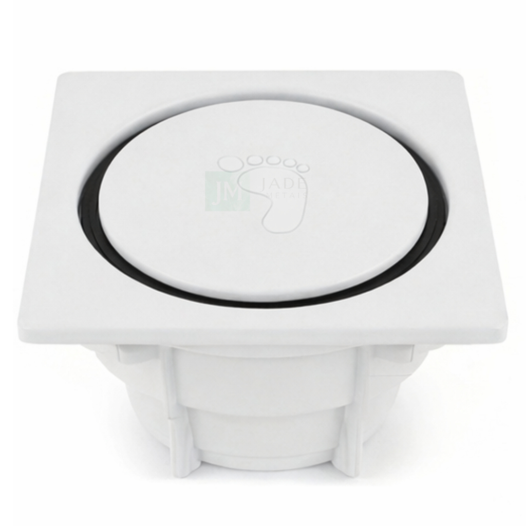 Ralo Click Inteligente 10x10 Cm Quadrado ABS BRANCO - Veda Cheiro Banheiro Casa Cozinha em Oferta na Shopee